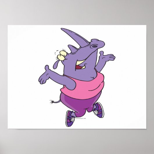 amüsantes Training von Nashorn Cartoon Poster (Vorne)