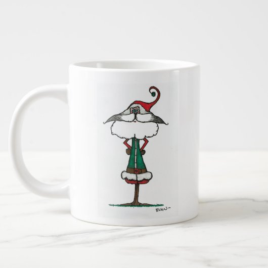Amused Santa Jumbo-Tasse (Links)