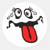 Amusing Cartoon Character Runder Aufkleber (Vorderseite)