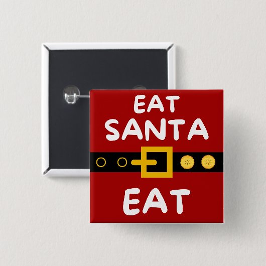 Amusing Essen Santa Eat Button (Vorne & Hinten)