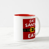 Amusing Essen Santa Eat Zweifarbige Tasse (VorderseiteRechts)