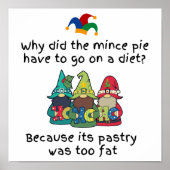 Amusing Fat Mince Pie Joke Poster (Vorne)