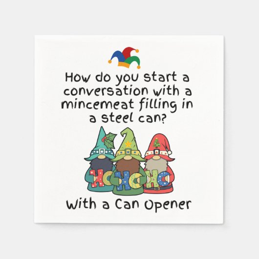 Amusing Mince Pie Opening Line Joke Serviette (Vorderseite)