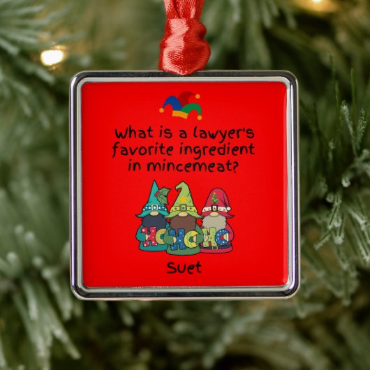 Amusing Mincemeat Lawyer Joke Ornament Aus Metall (Baum)