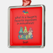 Amusing Mincemeat Lawyer Joke Ornament Aus Metall (Links)