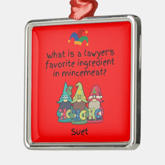 Amusing Mincemeat Lawyer Joke Ornament Aus Metall (Links)