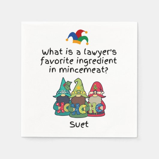 Amusing Mincemeat Lawyer Joke Serviette (Vorderseite)