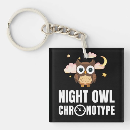 Amusing Night Owl Chronotype Schlüsselanhänger (Vorderseite)