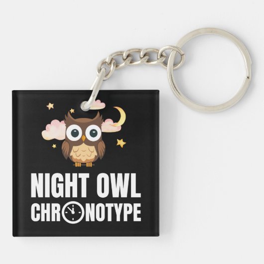 Amusing Night Owl Chronotype Schlüsselanhänger (Rückseite)