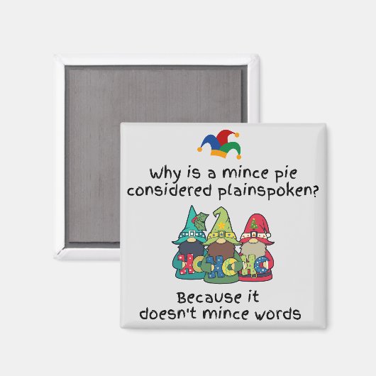 Amusing Plainspoken Mince Pie Joke Magnet (Vorderseite/Rückseite)