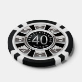 Amy 40 Geburtstag Vegas Casino Chip Silver Black2 (Einzeln)