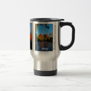 Amy auf roter Felsen-Überfahrt-Tasse Reisebecher