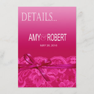 Amy Bows Ribbon & Lace Details fuschia Einladung