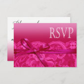 Amy Bows Ribbon & Lace UAWG fuschia RSVP Karte (Vorne/Hinten)