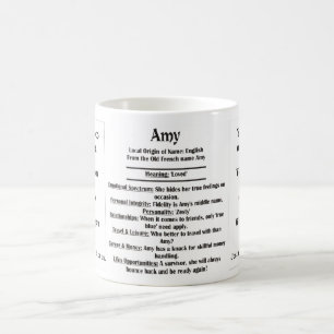 Amy, der Ursprung und die Bedeutung und Ihr Foto Kaffeetasse