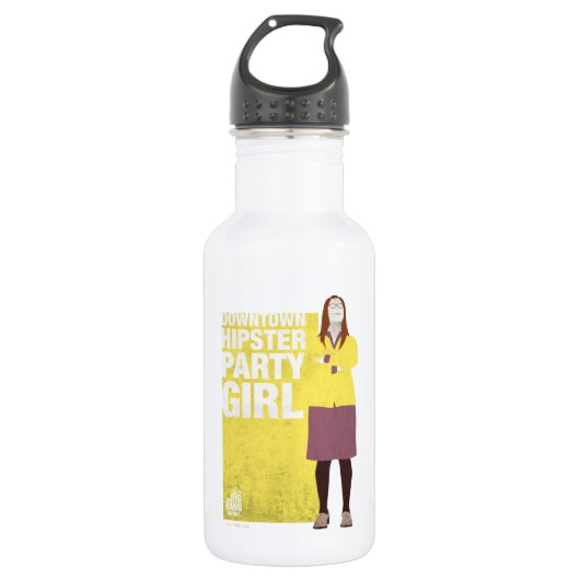 Amy | Downtown Hipster Party Girl Edelstahlflasche (Vorderseite)