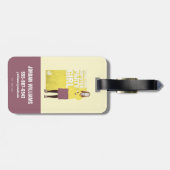 Amy | Downtown Hipster Party Girl Gepäckanhänger (Rückseite horizontal)