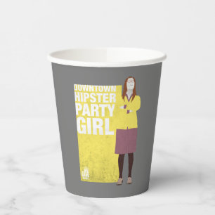 Amy Downtown Hipster Party Girl Pappbecher