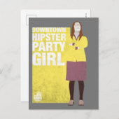 Amy | Downtown Hipster Party Girl Postkarte (Vorne/Hinten)