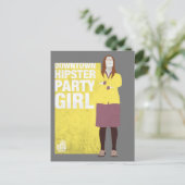 Amy | Downtown Hipster Party Girl Postkarte (Stehend Vorderseite)