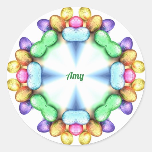 AMY ~ EASTER WOW! Hübsche Eier zu Ostern Runder Aufkleber (Vorderseite)