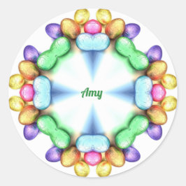 AMY ~ EASTER WOW! Hübsche Eier zu Ostern Runder Aufkleber