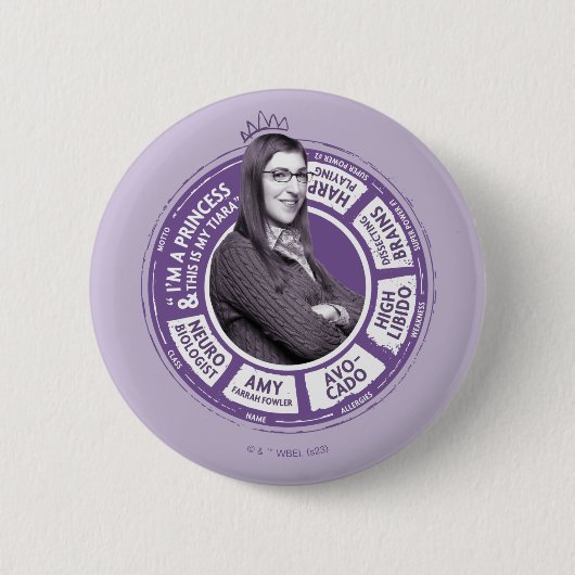Amy Farrah Fowler Info Graphic Button (Vorderseite)
