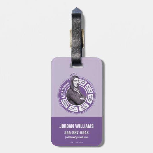 Amy Farrah Fowler Info Graphic Gepäckanhänger (Rückseite vertikal)