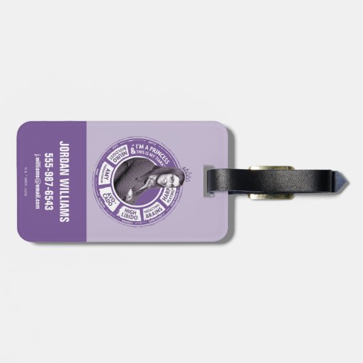 Amy Farrah Fowler Info Graphic Gepäckanhänger (Rückseite horizontal)