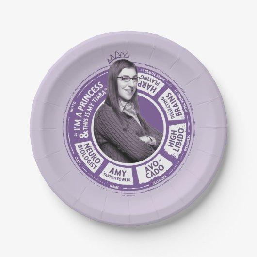 Amy Farrah Fowler Info Graphic Pappteller (Vorderseite)