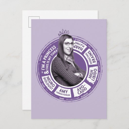 Amy Farrah Fowler Info Graphic Postkarte (Vorne/Hinten)