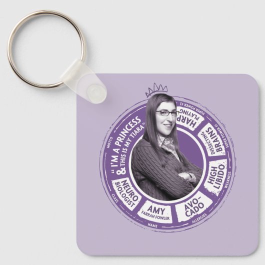 Amy Farrah Fowler Info Graphic Schlüsselanhänger (Vorderseite)