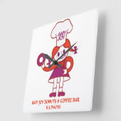 Amy Joy Donuts von Illinois Quadratische Wanduhr (Winkel)