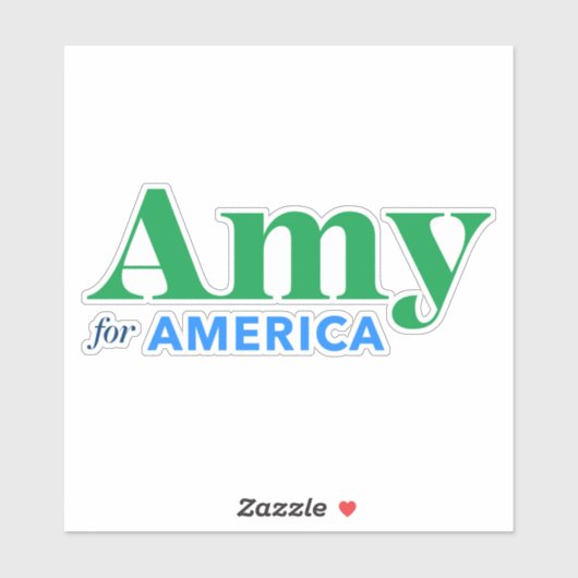 Amy Klobuchar 2020 Amy für den Präsidenten Aufkleber (Blatt)