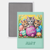 AMY ~ OSTERN KITTEN Ostereier ~ Magnet (Vorderseite/Rückseite)