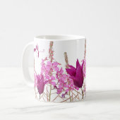 Amy pink Blume boho floral fun Kaffeetasse (Vorderseite Links)