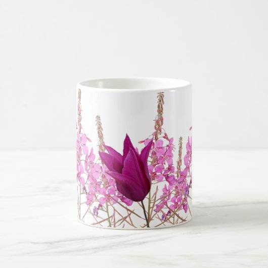 Amy pink Blume boho floral fun Kaffeetasse (Mittel)