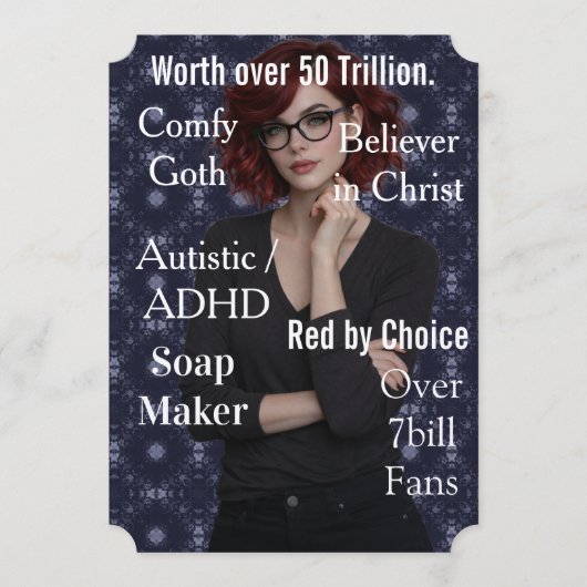 Amy Rosen Blue Feiertagskarte (Vorderseite)