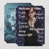 Amy Rosen Blue Feiertagskarte (Vorne/Hinten)