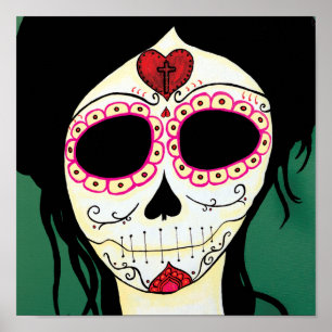 Amy Sugar Skull Skeleton Print Poster