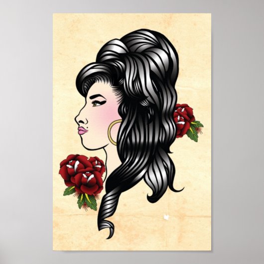 Amy Traditional Tattoo Print Poster (Vorne)