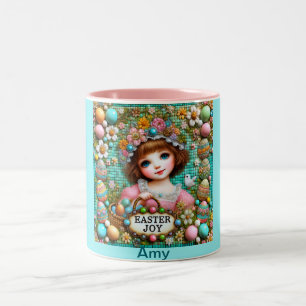 AMY ~ VINTAG GIRL~ Sehr süß Zweifarbige Tasse