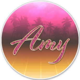 Amy Vorname Name golden pink Aufkleber Sticker