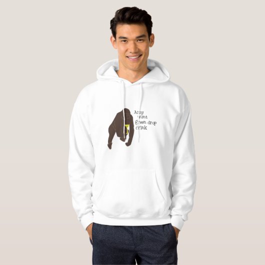 Amy wollen grünes Tropfen-Getränk Hoodie (Vorne ganz)