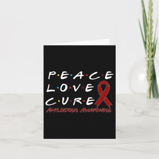Amyloidose Awareness Peace Liebe Cure Karte (Vorderseite)