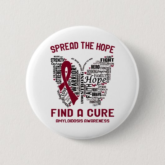 Amyloidose Bewusstsein Monat Band Geschenke Button (Vorderseite)