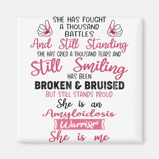 Amyloidose Bewusstseinsbildung Unterstützung Amylo Magnet (Vorne)