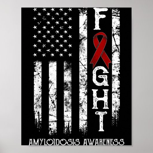 Amyloidosekrieger US-Flagge Illustration Poster (Vorne)