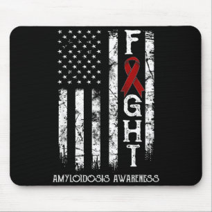 Amyloidosekrieger US-Flagge Kunstwerk Mousepad