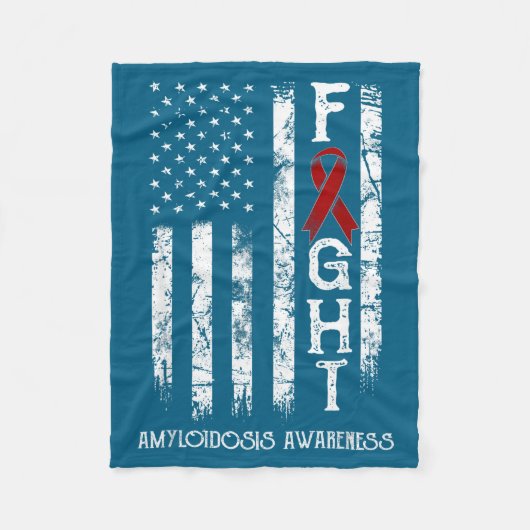 Amyloidosekrieger US-Flaggen-Design Fleecedecke (Vorderseite)
